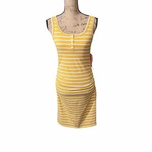 Heart‎ Hips Yellow Striped Asymmetrical Dress